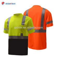 Hallo Vis T-Shirt ANSI / ISEA Klasse 3 Road Arbeitssicherheit Kurzarm High Visibility Reflektierende T-Shirt